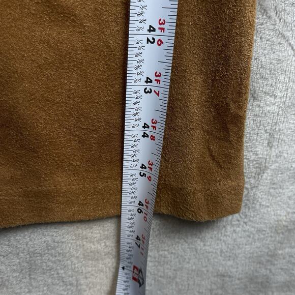 Rockin C Womens Large Tan Suedey Wide Flared Leg Pants 70s Rodeo Cowgril Western - Picture 10 of 14